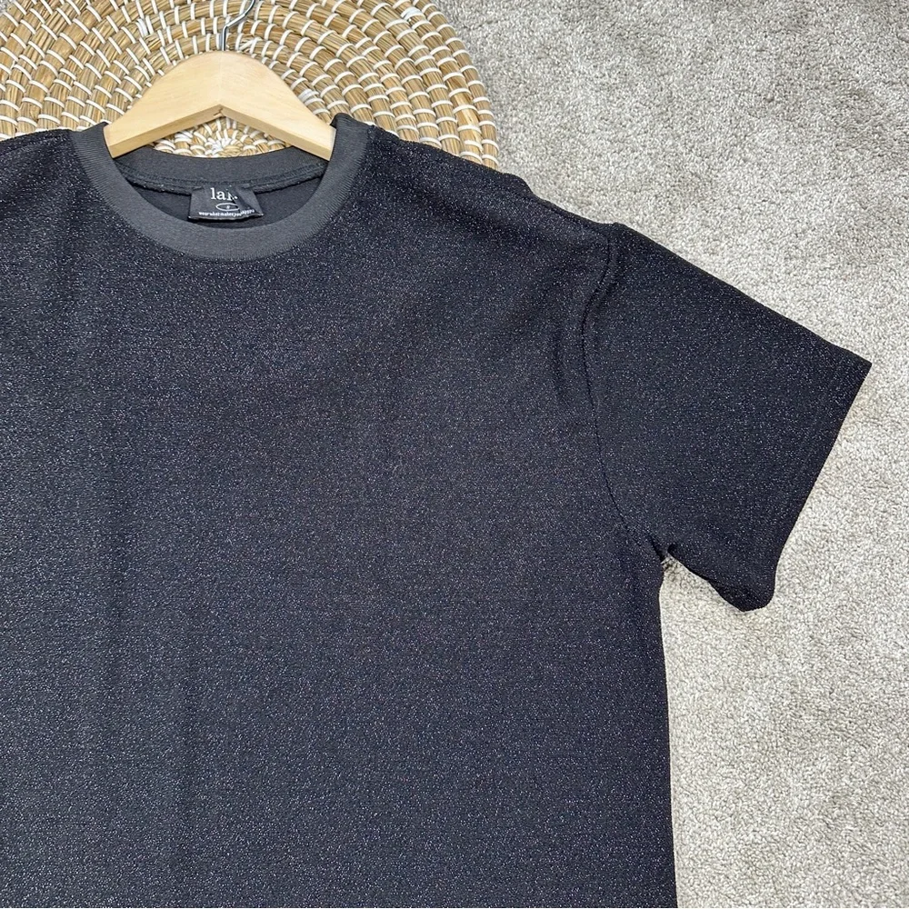 SOLD | Dressed in Lala Casual Luxe Midi Dress in Black Disco Sparkle Boxy S - Picture 7 of 16